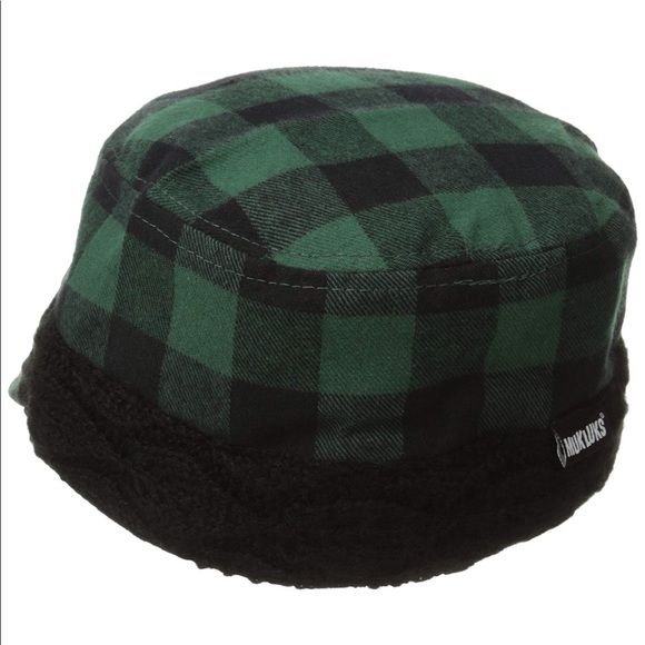Muk Luks Green and Black Plaid Hat - Picture 2 of 2
